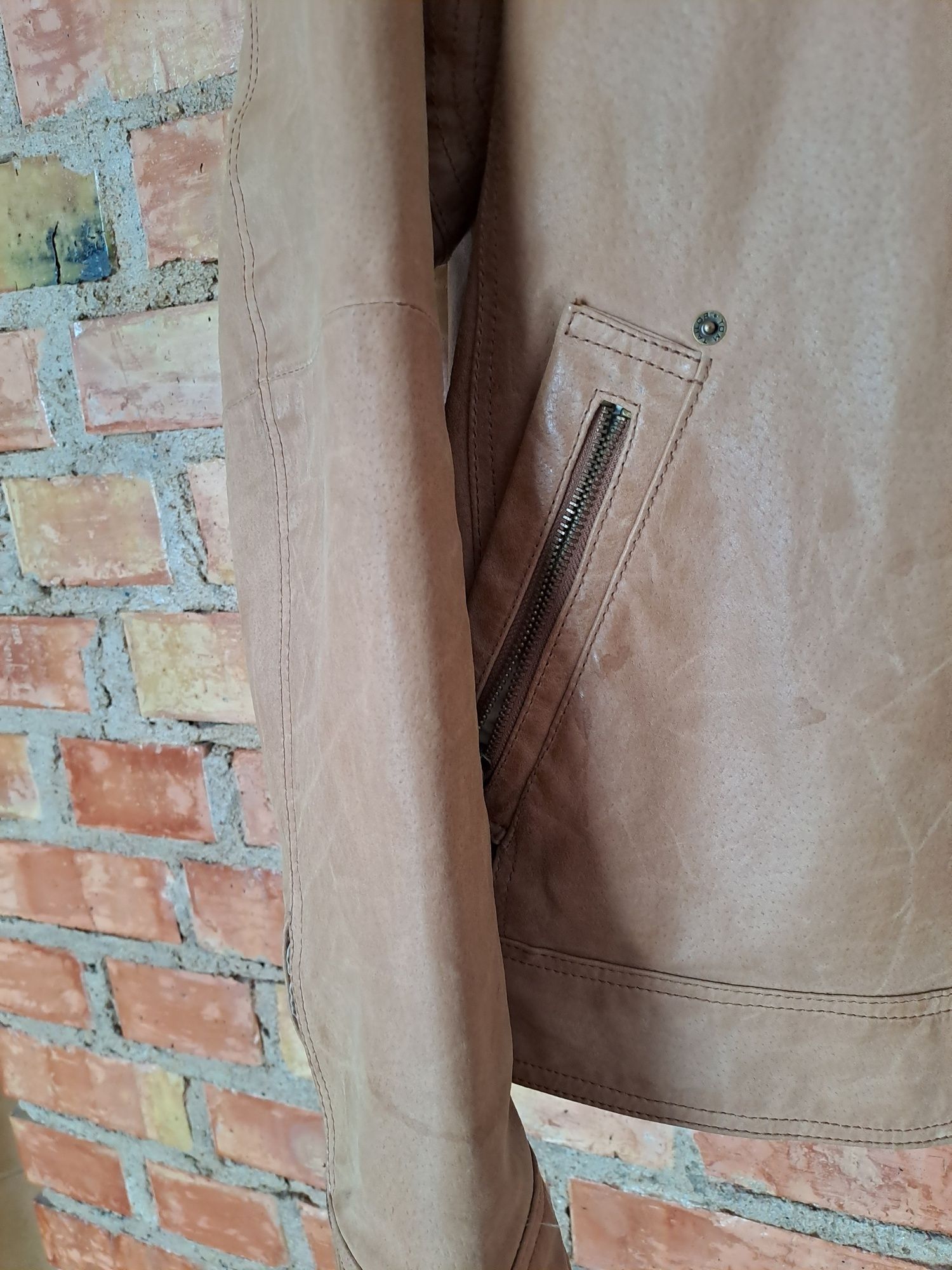TOM TAILOR XL/XXL oryginalna skóra naturalna brąz camel jak nowa