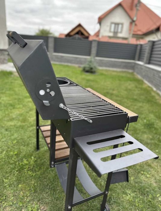 Мангал з кришками для барбекю метал 5 мм на 13 шампурів