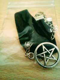 Gotycki naszyjnik choker Pentagram