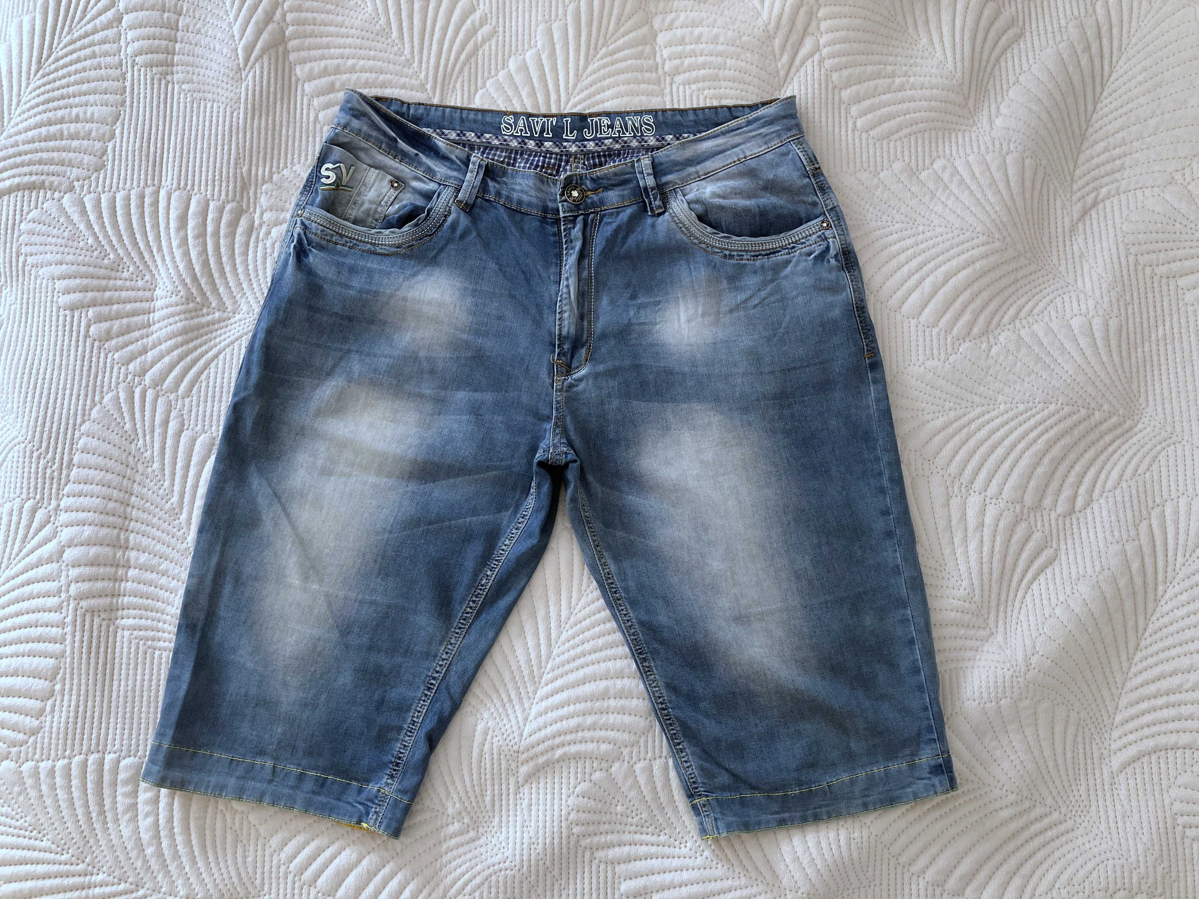 Spodenki męskie szorty dzinsowe jeansowe W36/ XL niebieskie letnie!