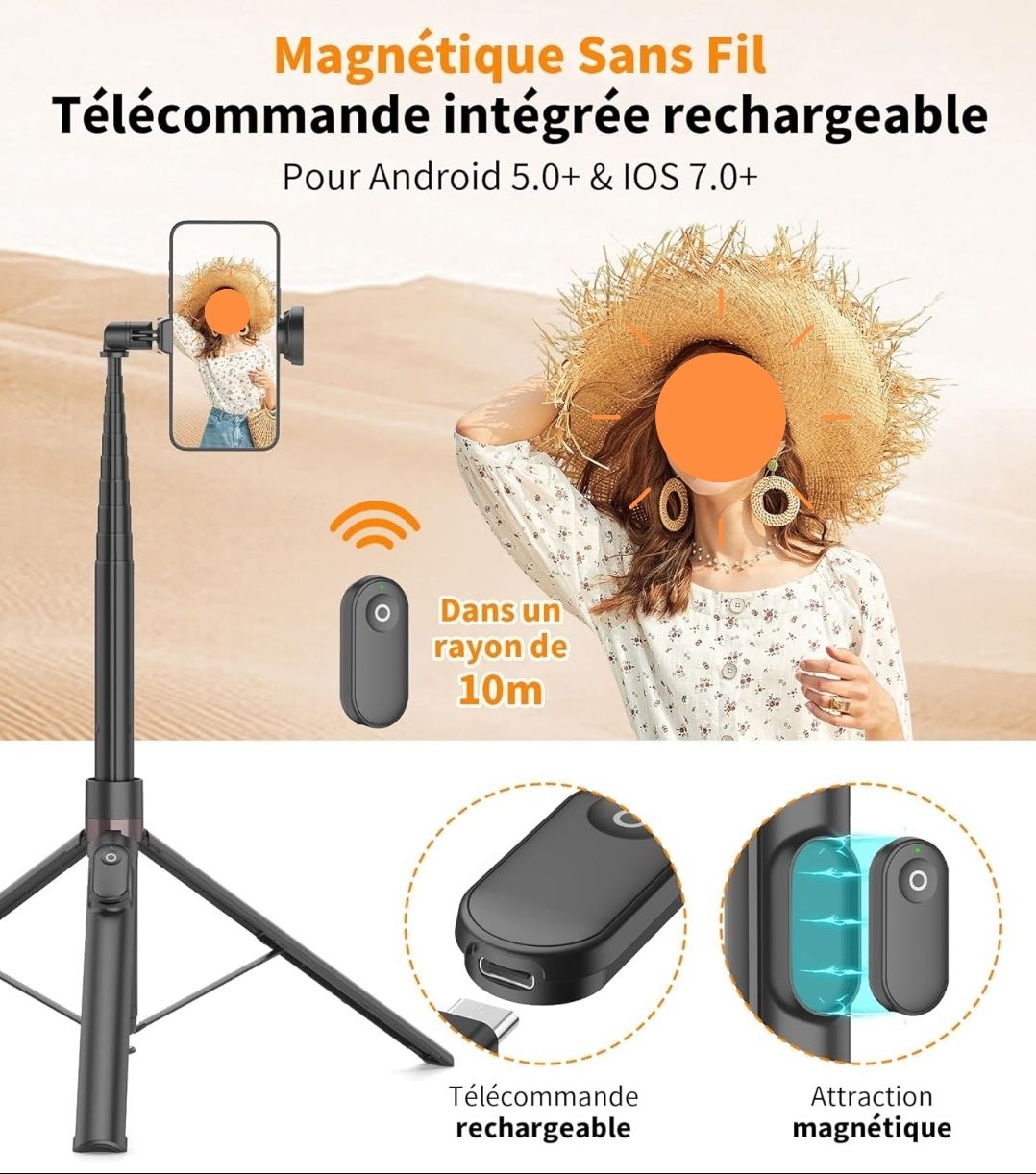 168 cm Selfie Stick z auto otwieraniem statyw do telefonu z pilotem