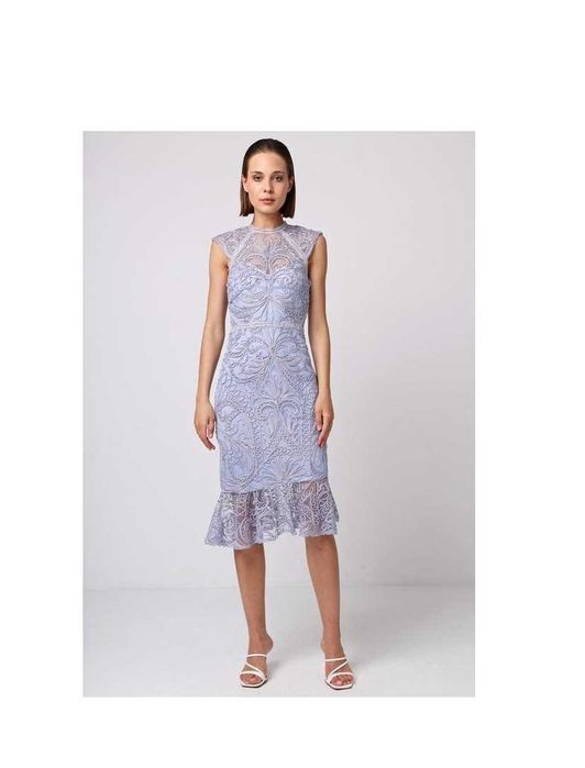 Вечірня мереживна сукня 46 розмір міді нова