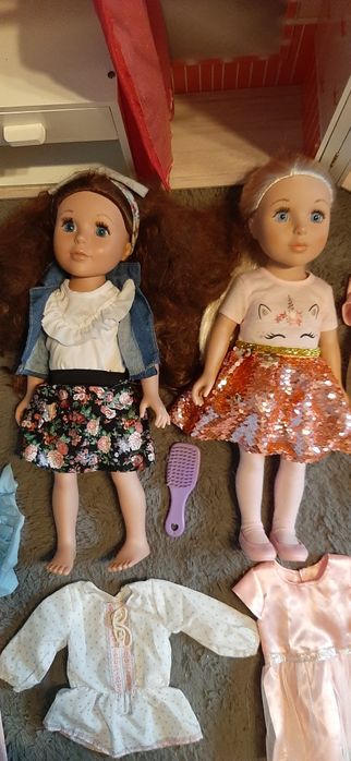 Polecam duży zestaw lalek, ubranka, domek-sklep-przebieralnia