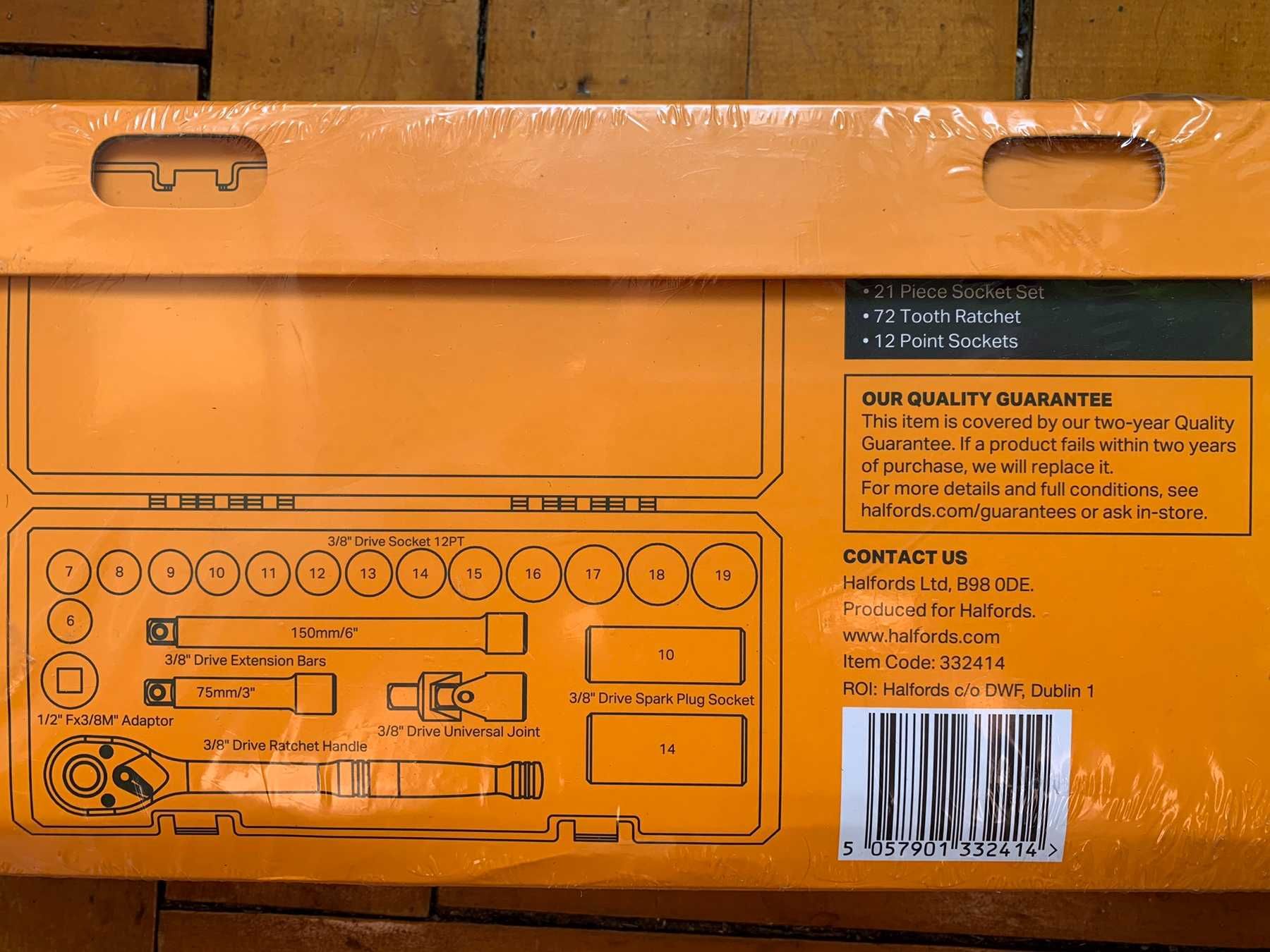 Набор метрических головок Halfords 21 шт. 3/8" дюйма и 1/4" из 25 шт