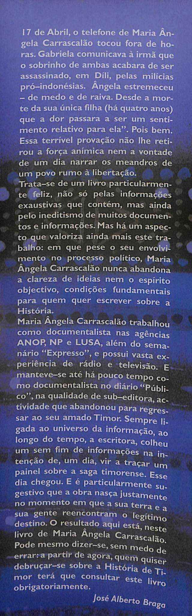 "Timor. Os Anos da Resistência" de Maria Ângela Carrascalão [Novo]