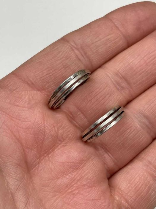 Poznańskie Srebrne Kolczyki - 4,34g - Kółka - PRL VINTAGE - RYTOSZTUKA