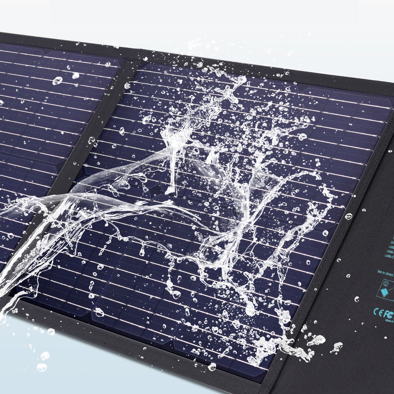 ładowarka solarna słoneczna 100w składana usb-c 2xusb pd qc czarna