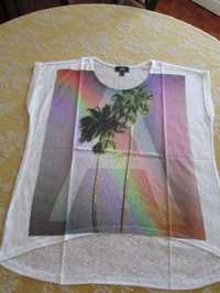 Par de T-shirts Mango com palmeiras