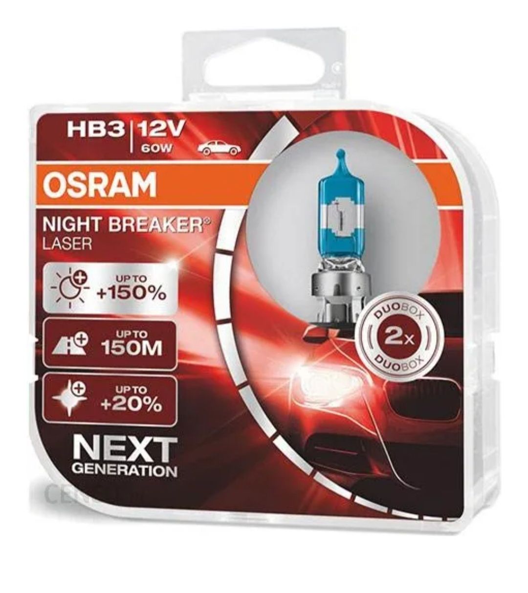 Żarówki OSRAM Night Breaker Laser +150% HB3 12V 60W (2 szt.)