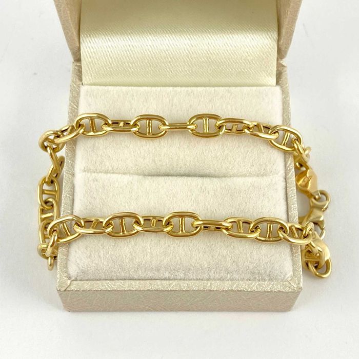 ZŁOTA bransoletka GUCCI retro owalna PRÓBA 585 (14K) długość 22 cm