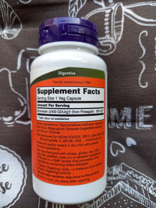 NOW Foods бромелаин бромелайн bromelain 500 625 мг California gold