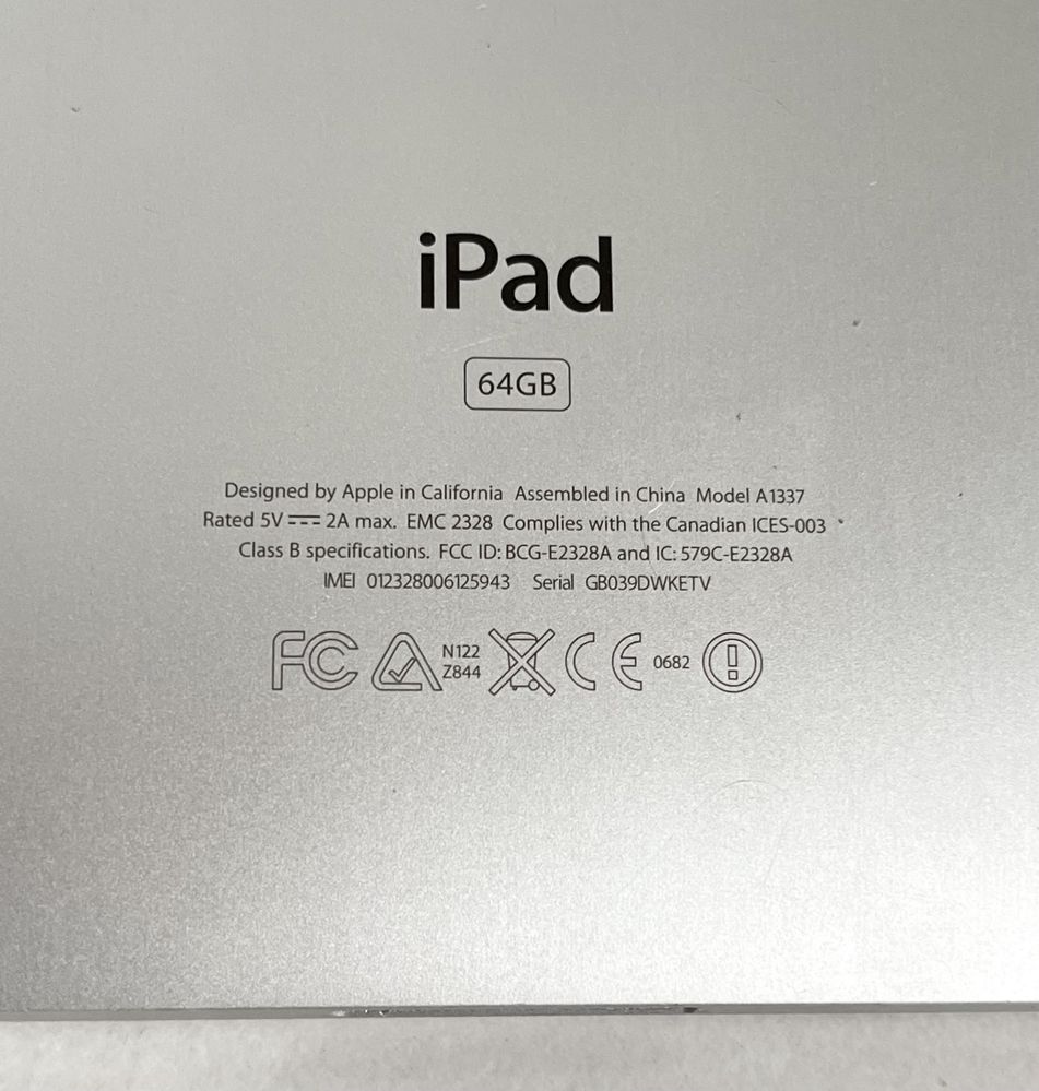 iPad 1,  Model A1337, 64 GB, Wi-Fi, Sim-карт, зарядка. Потребує ремонт