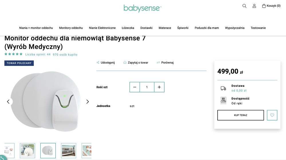 Monitor oddechu dla niemowląt Babysense 7