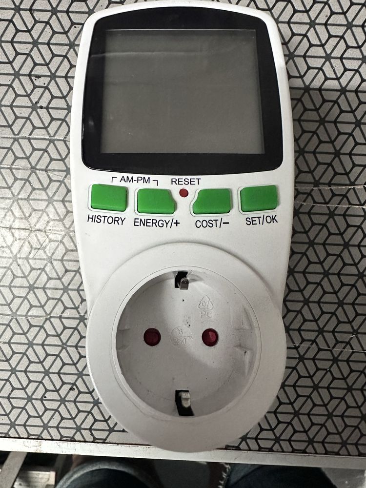 Medidor de consumos eletricidade 16 amperes