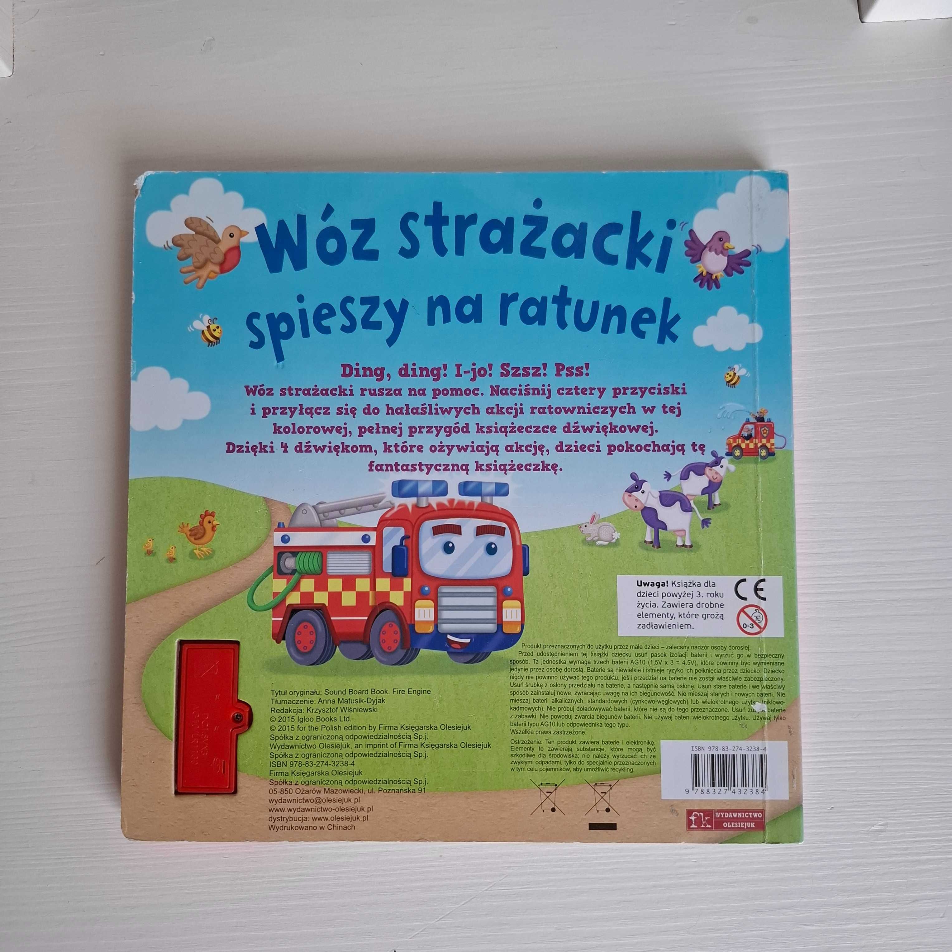 2 książeczki z dźwiękiem Radiowóz i wóz strażacki