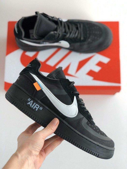 Мужские кроссовки Nike Air Force 1 Low Off-White Black. 40-45