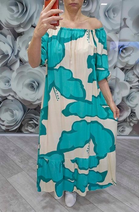 Piękna Sukienka Hiszpanka Kobieca Czarująca 50 52 Włoska