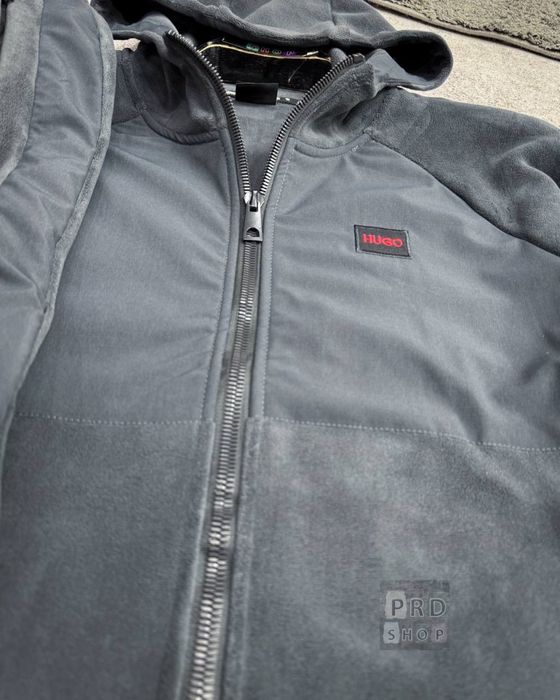 Теплий графітовий спортивний костюм Hugo Boss флісовий костюм сірйи