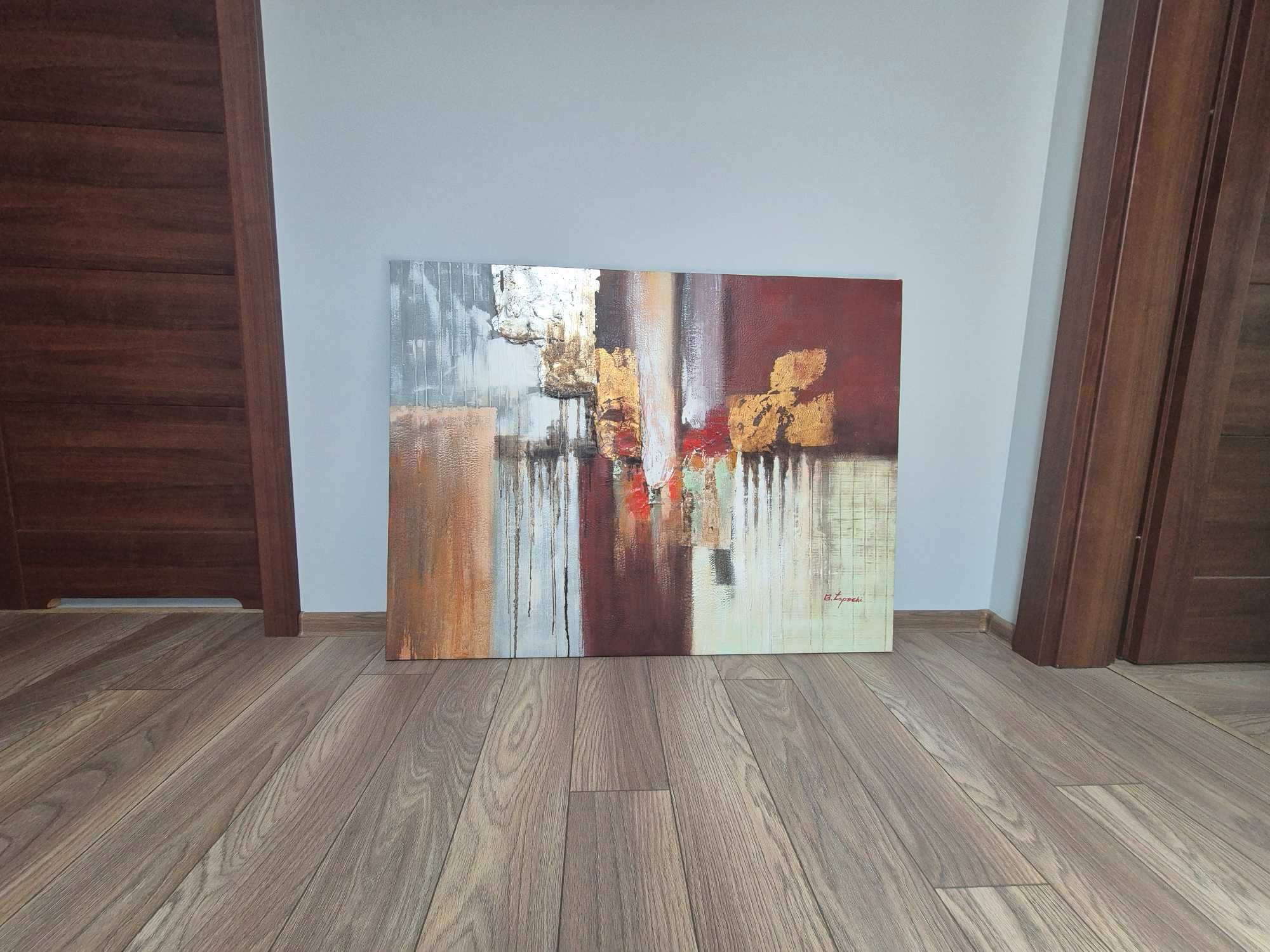 Obraz abstrakcja 123x93cm ręcznie malowany na płótnie