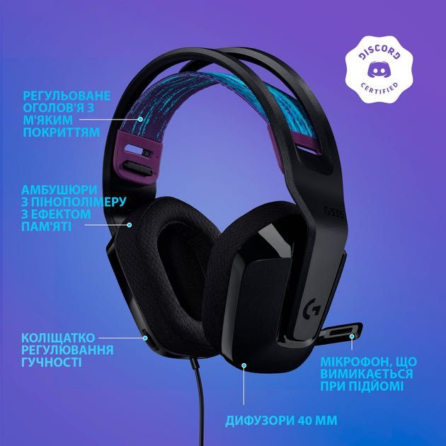 Навушники Logitech G335 Wired Gaming Black (981-000978)Нові.Запаковані