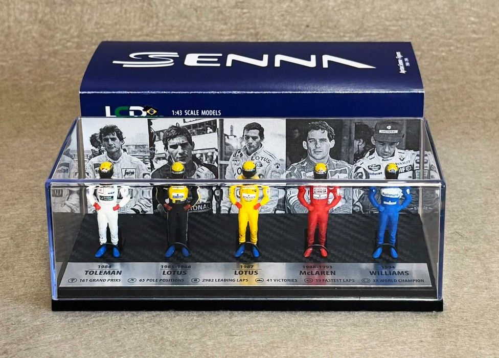 5 conjuntos de Miniaturas Ayrton Senna - escala 1:43