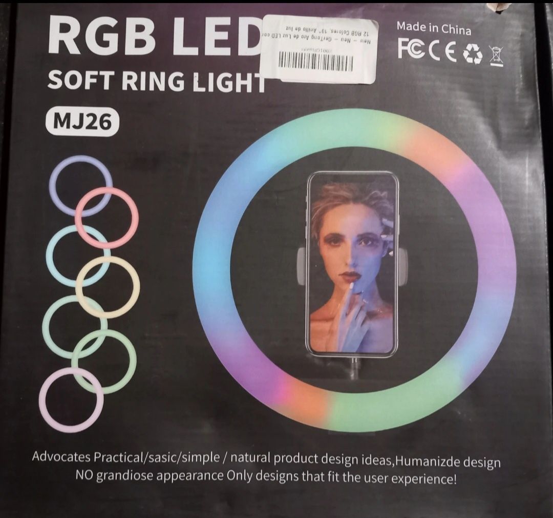 Statyw lampa LED RGB 10" kolorowe