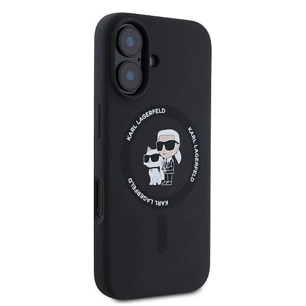 Etui Karl Lagerfeld Silicone Karl&Choupette Heads Ring MagSafe na iPho