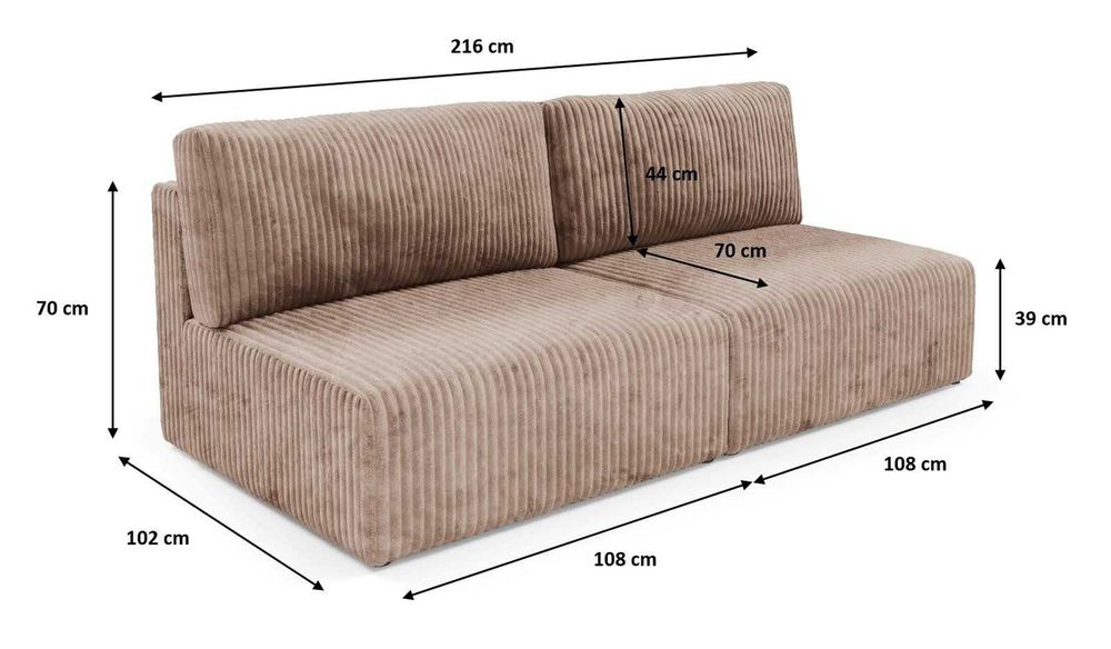 Sofa rozkładana w kolorze beżowym
