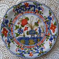 Włochy La Vecchia Faenza majolika talerzyk ręcznie malowany, sygn.