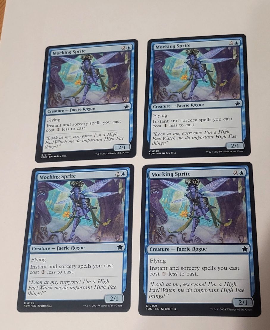 Zestaw 4x Mocking Sprite do gry Magic: The Gathering