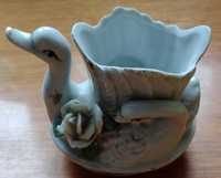 Figurka flakon wazon łabędź (porcelana ceramika ozdoba)