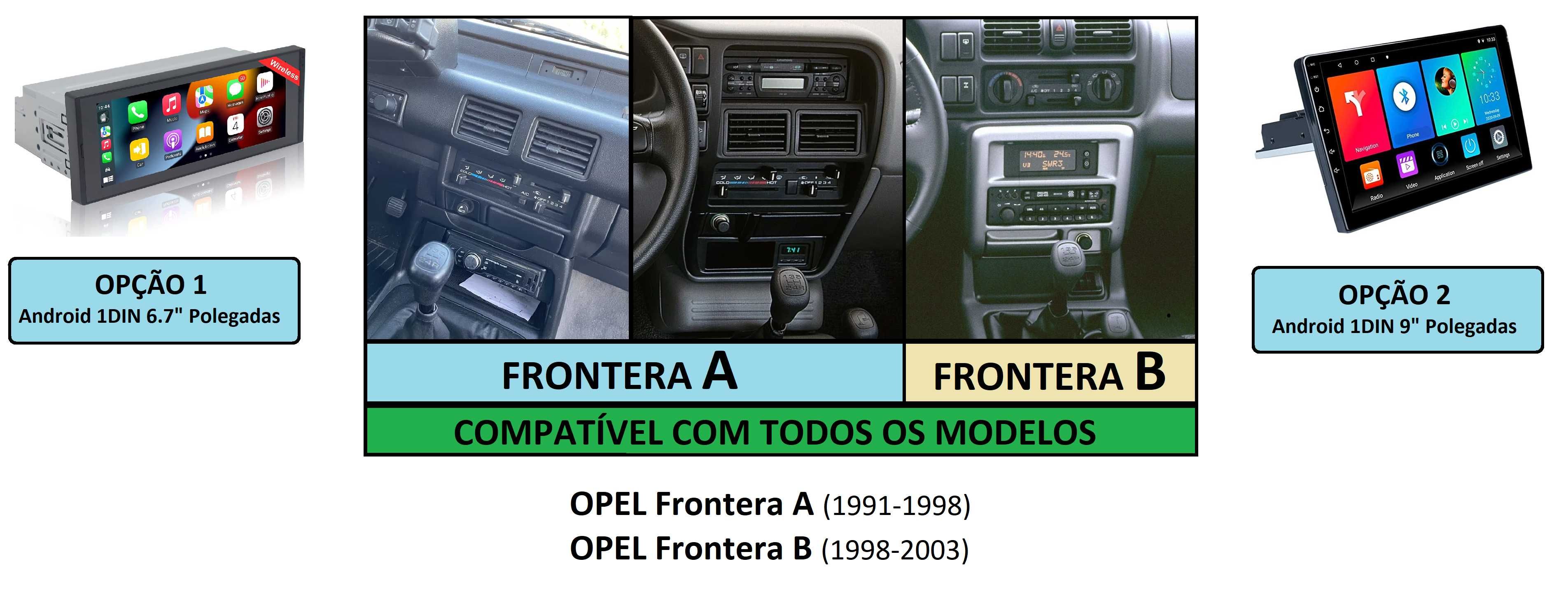 (NOVO) Rádio 1DIN • Opel FRONTERA • A / B • Android (2DIN) GPS