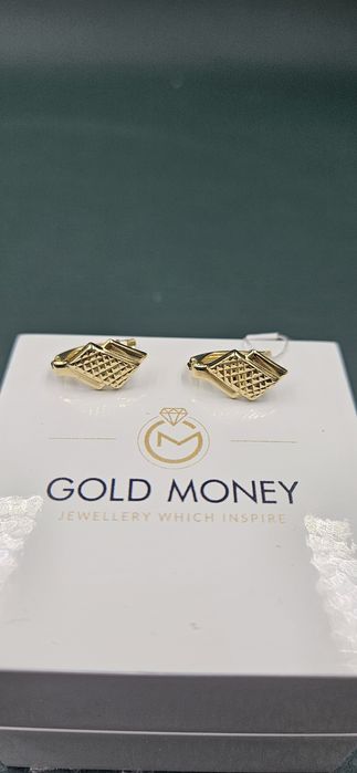 Złote kolczyki grawerowane 585 GOLD MONEY