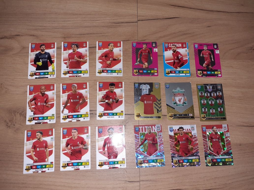 Karty piłkarskie fifa 365  cały klub Liverpool