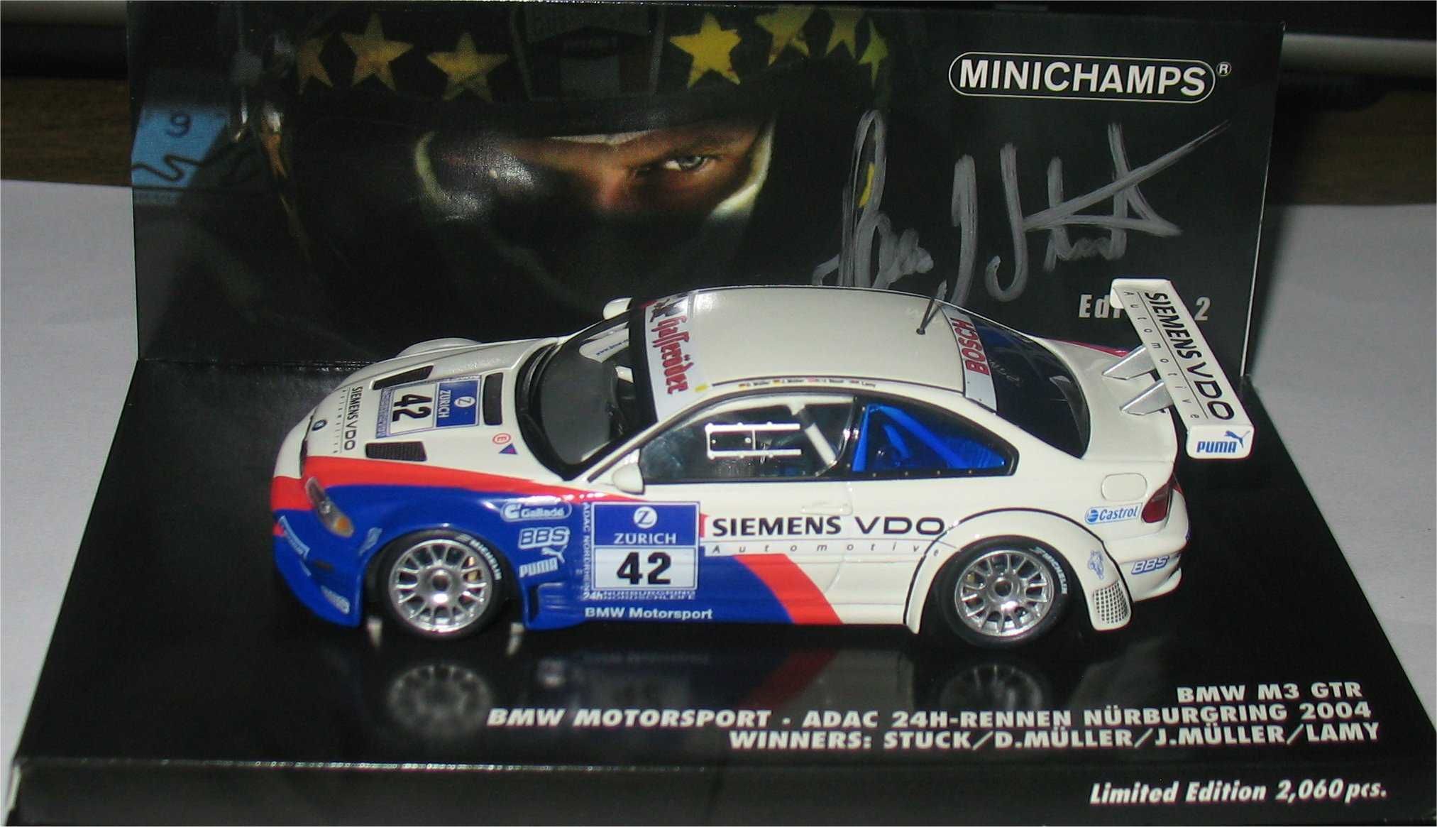 Minichamps - BMW M3 GTR -Vencedor 24H Nurburgring 2004- Pedro Lamy