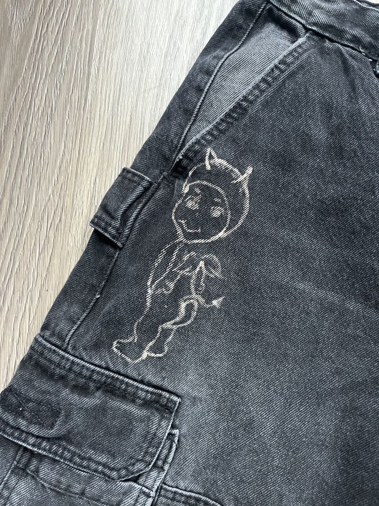 Spodenki bermudy jorts handmade custom szerokie baggy