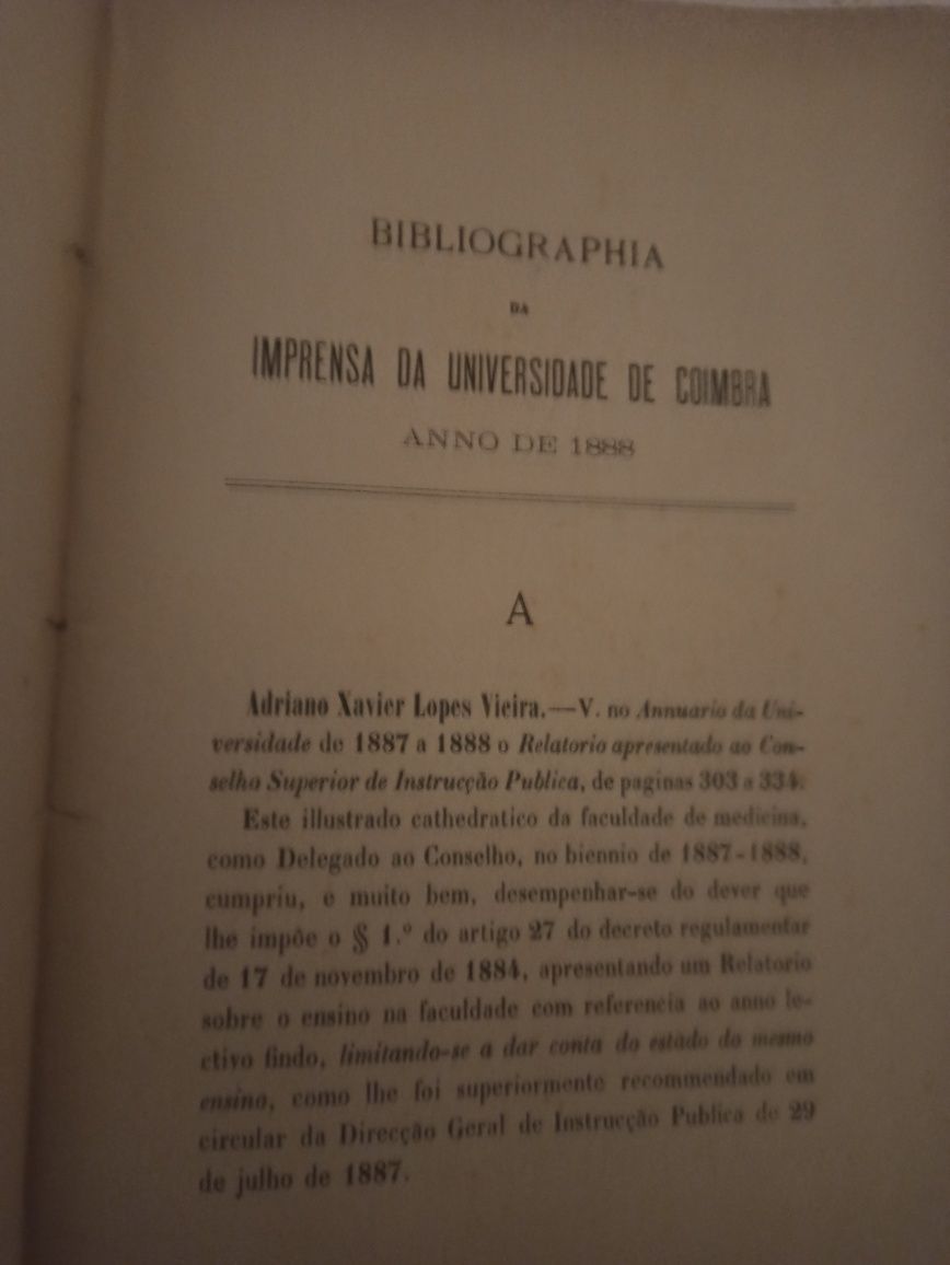 Bibliografia imprensa da Universidade Coimbra 1887 e 1888