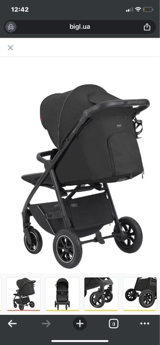 Прогулянкова коляска Carrello Bravo Air CRL-5512 Pure Black Чорна