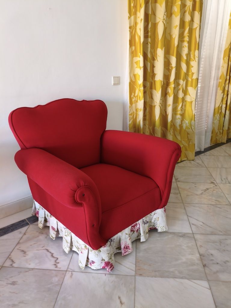 Conjunto de 3 sofás vermelhos