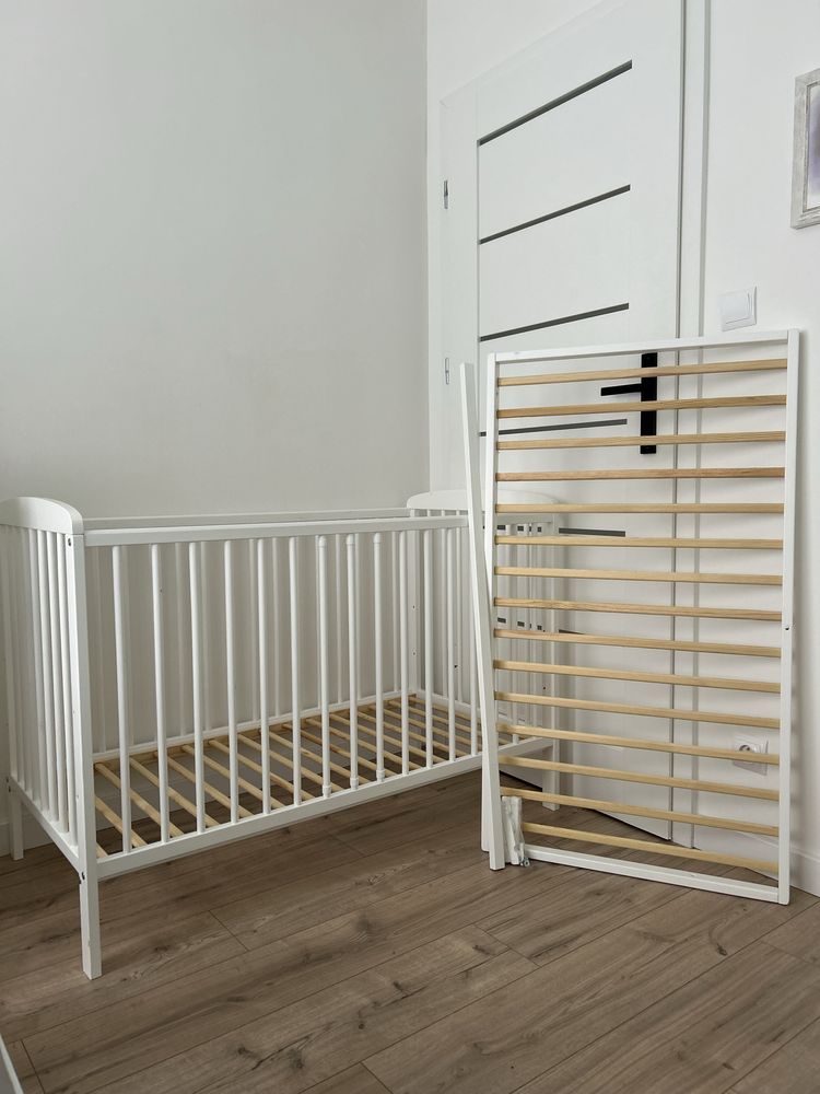 Łóżeczko dostawne 2w1 120x60 białe