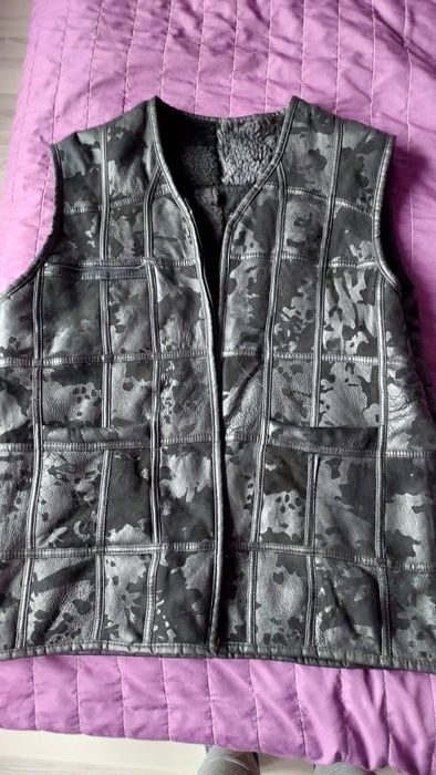 Жилетка кожа+овчина