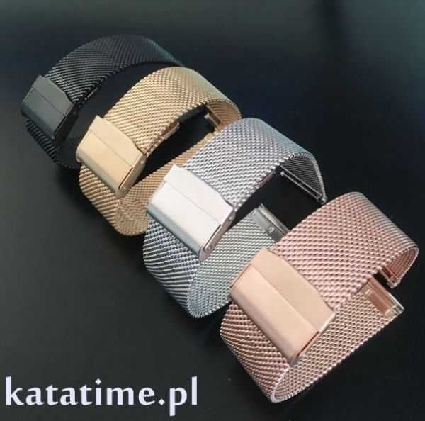 BRANSOLETKA pasek do damskiego męskiego zegarka 4 kolory mesh milanese