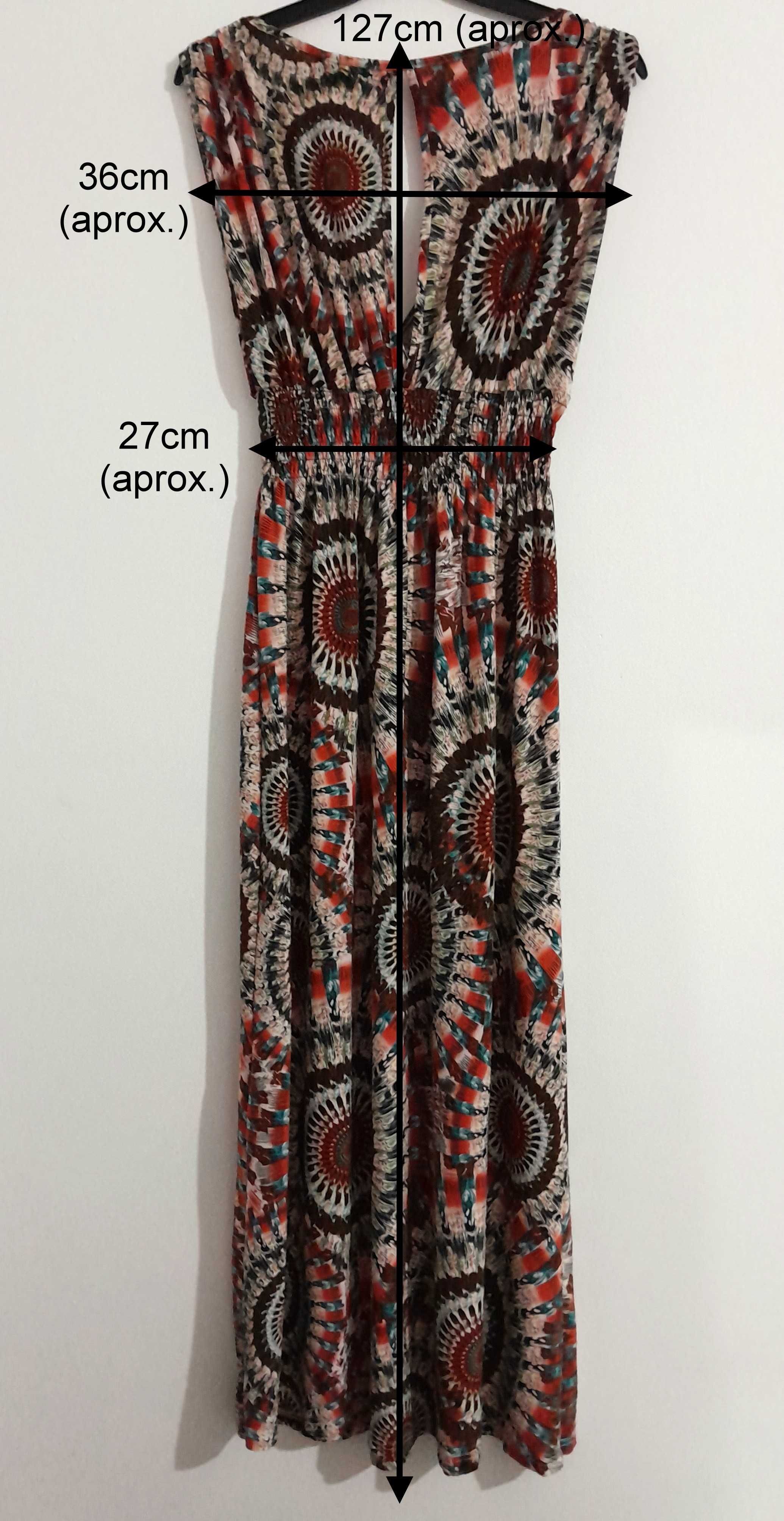 Vestido comprido com padrão de mandalas da Natura T: S