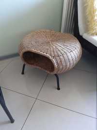 Stolik rattan 35x55 kolekcja home niski stoliczek gazetnik vintage