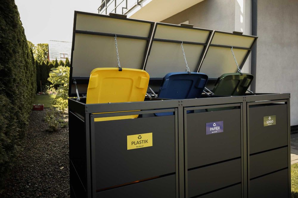 Zabudowy koszy Top Box Obudowy koszy Osłona kosza 3x240L Premium
