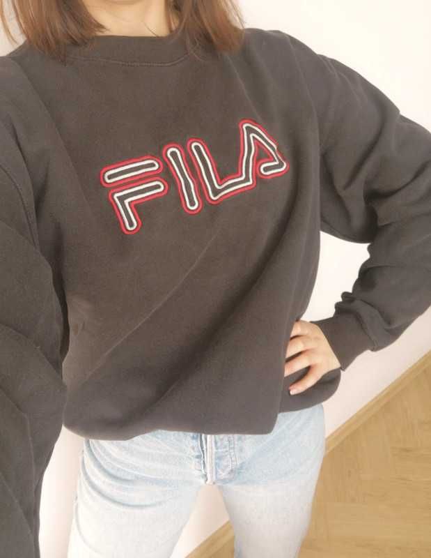 Fila granatowa bluza oversize 90s oldschool vintage XL