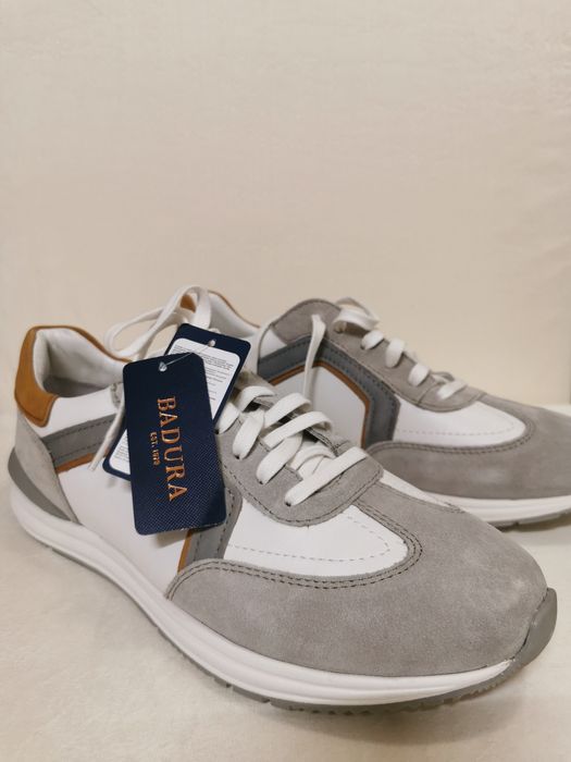 Półbuty męskie Badura, rozm. 43, biało-szare