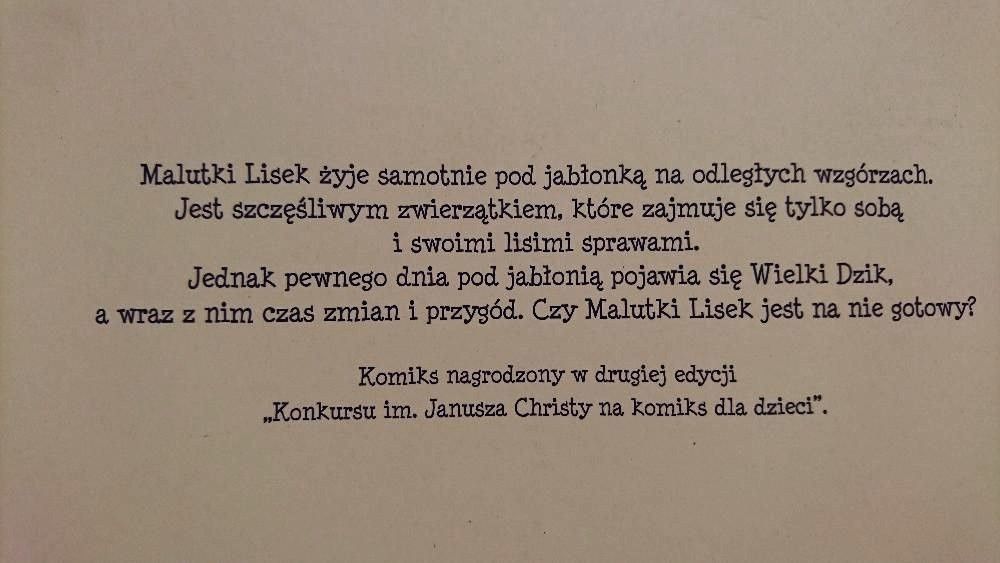 Komiks pt Malutki Lisek i Wielki Dzik Tam tom 1