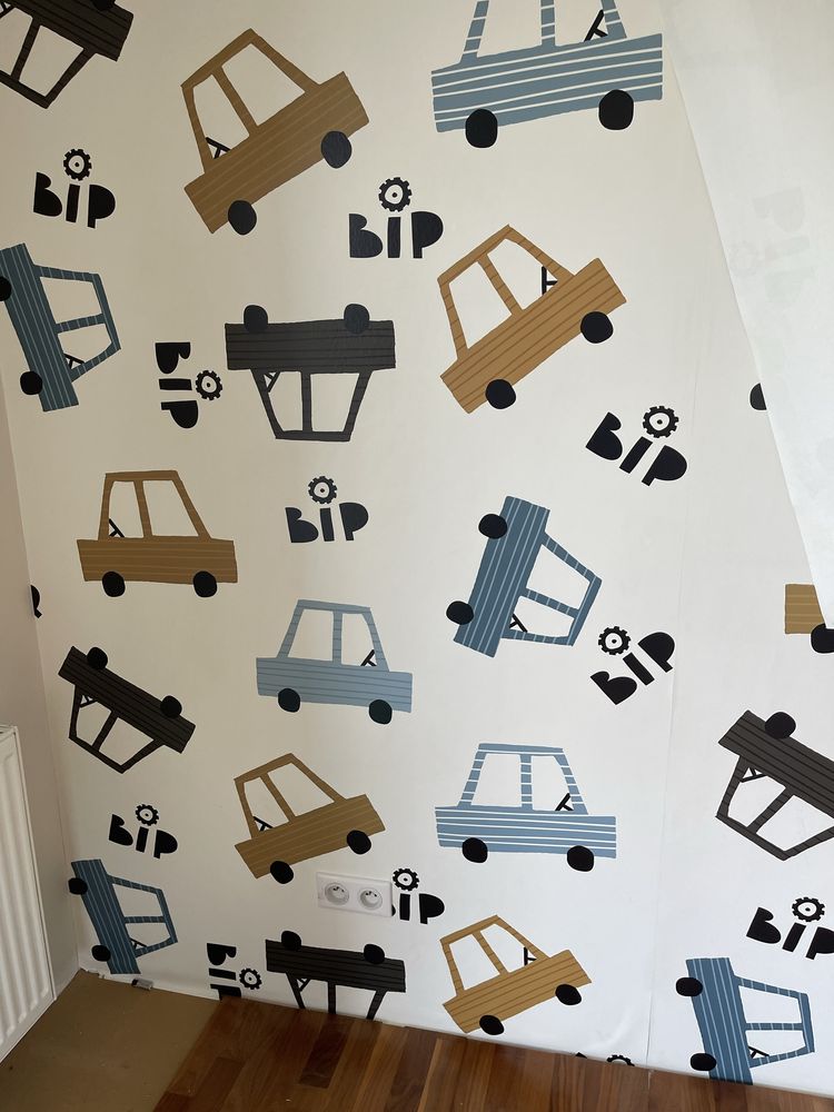 Tapeta z motywem autek 385x244 cm