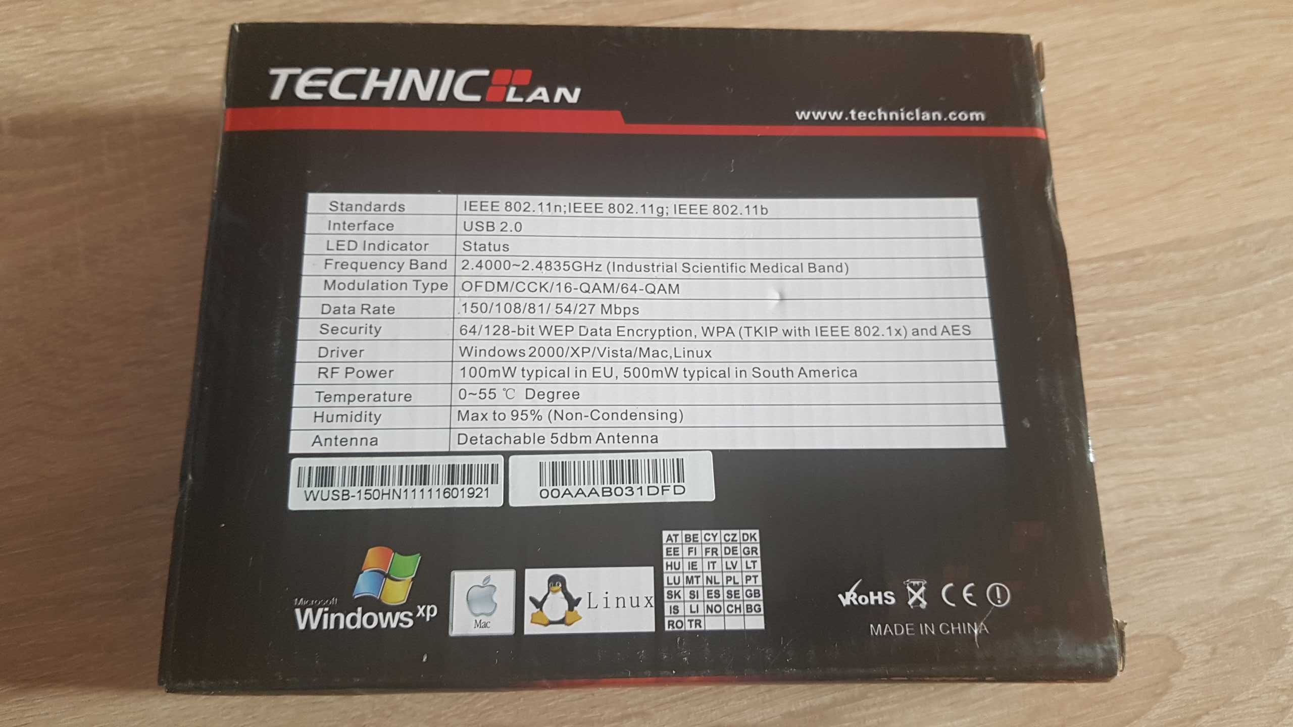 Techniclan USB WUSB-150HN karta radiowa wi-fii 2,4ghz Wrocław